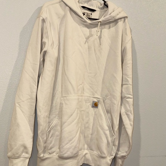 Carhartt Off-White Loose Fit Hoodie | Men’s Large | Cozy Neutral - Picture 5 of 6